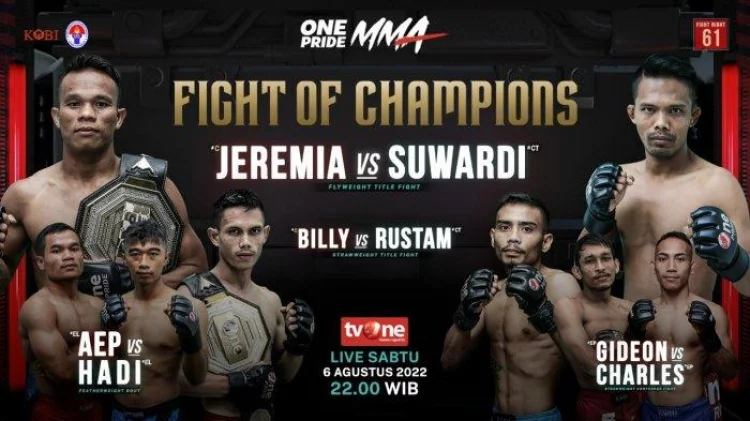 Jadwal One Pride MMA Fight Night 61 Fight Of Champions: Ada Dua Perebutan Sabuk Juara
