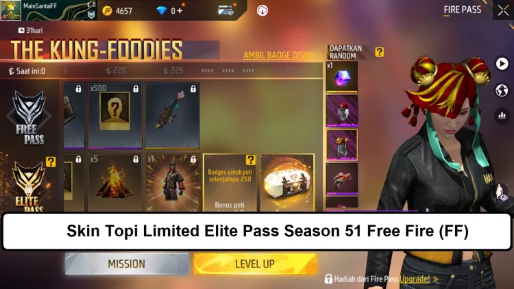 Skin Topi Limited Elite Pass Season 51 Free Fire (FF)