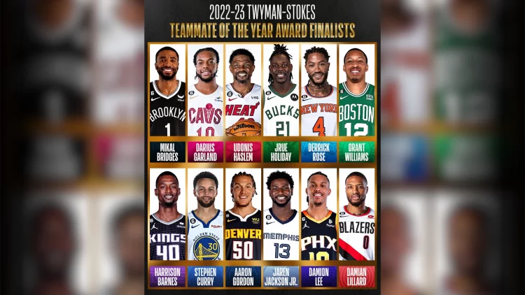 NBA telah menunjuk 12 finalis untuk penghargaan Twyman-Stokes Teammate of the Year